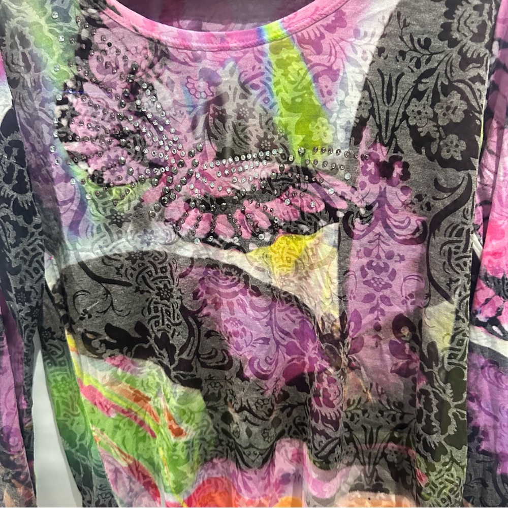 Abstract Mesh Long Sleeve Top - Picture 10 of 12